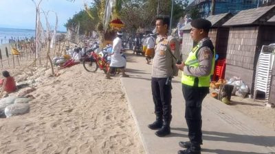 Melasti, Perayaan Nyepi Caka 1945 Polsek Kuta Berikan Kenyamanan masyarakat