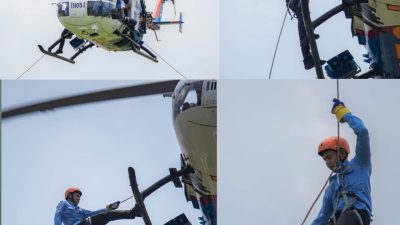 Personil Ambulans Udara PK3D Dinkes DKI Jakarta Pelatihan Heli Rescue Bersama Polairud dan Dokpol