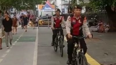 Ciptakan Rasa Aman Masa Libur Lebaran, Polres Metro Jakarta Barat Patroli Sepeda Dikawasan Kota Tua