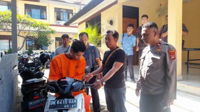 Berpura ODGJ Pemuda Banyuwangi Nekat Larikan Motor Parkir Dihalaman Rumah Korban. Dibekuk Warga dan Polisi