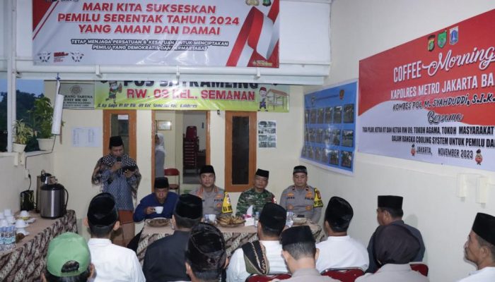 Coffee Morning Kapolres Metro Jakbar Sampaikan Peran Penting Petugas Linmas, Toga dan Tomas Ciptakan Kondusifitas Pemilu 2024