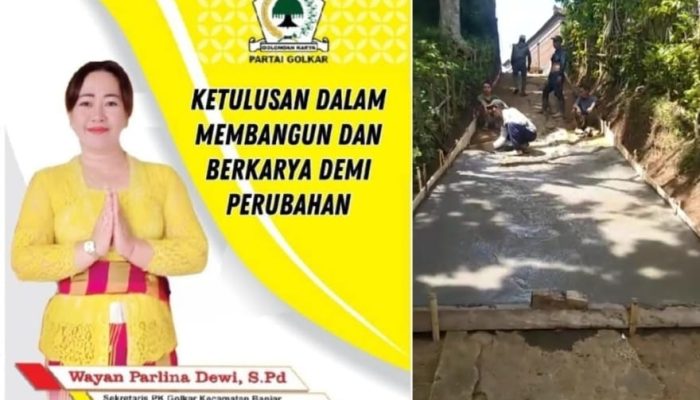 Caleg Golkar Dapil Banjar /Buleleng Parlina Dewi Ajak Masyarakat Membangun Desa Semarakkan Gotong Royong