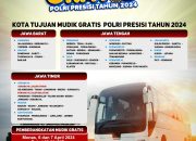 Ayo ! Manfaatkan Program “Mudik Gratis Polri Presisi 2024” Tujuan Jawa Barat, Jawa Tengah dan Jawa Timur.