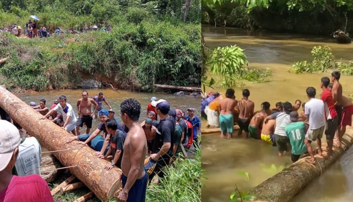 Camat Tanah Pinoh Barat ajak 5 Kades Budayakan Gotong Royong Bangun Jembatan Darurat