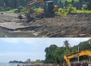 Tata Kawasan Pesisir Kaliasem, Mang Dauh Kerahkan Beko Keruk Pasir Aliran Sungai Tertutupi
