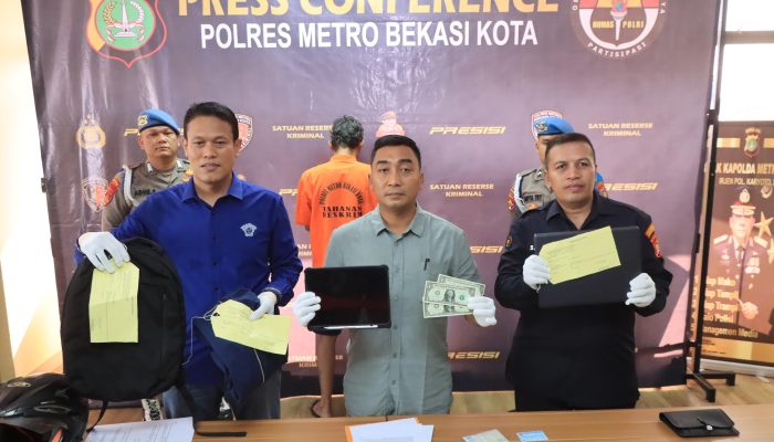 Sat Reskrim Polres Metro Bekasi Kota Berhasil Ungkap Kasus Pencurian Modus Pecah Kaca Mobil