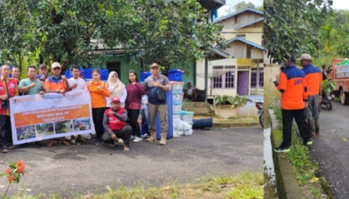 PMI dan BPBD Melawi Respon Cepat Serahkan Bantuan Kemanusiaan untuk Warga Bencana Banjir 3 Desa di Kecamatan Pinoh Selatan