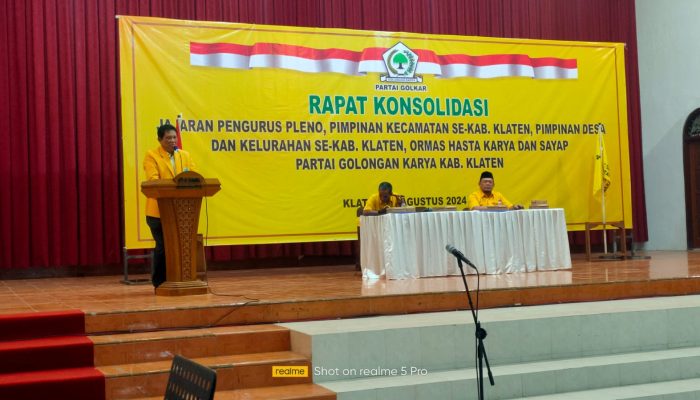 Airlangga Hartarto Mundur dari Ketum Tak Pengaruhi Dinamika Politik di DPD Golkar Klaten