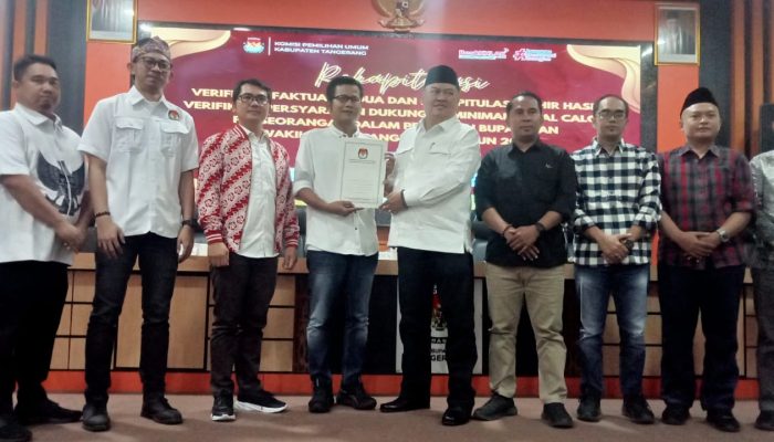 Gelar Rapat Pleno, KPU Tangerang Putuskan  Calon Independen Zul – Lerru Maju Pilkada 2024q