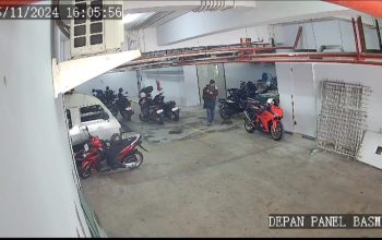 Waspada !!  Pencuri Helm Beraksi di Parkiran RSUD Kembangan, Jakarta Barat.