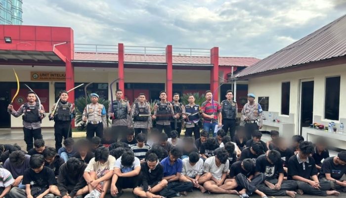 Tim TP3 Polres Metro Jakarta Barat Amankan 47 Remaja Saat Hendak Tawuran, Sajam dan Narkoba Jenis Sinte Disita