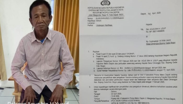 Diduga Maladministrasi, Kepala Desa Cimanggis Dilaporkan ke Polres Depok
