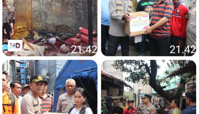Polri Hadir Membawa Harapan di Tengah Duka Kebakaran Pabrik Lilin Krukut Tamansari Jakbar