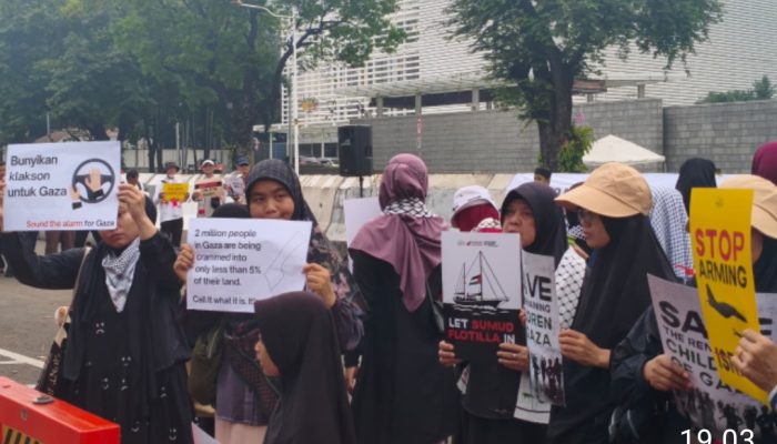 Unjuk Rasa Bela Palestina di Depan Kedubes AS, Jakarta Menuntut Pembukaan Blokade Jalur Gaza