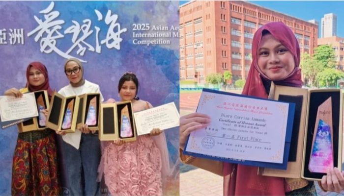 Diara Carrisa Lamando Raih First Place, ‘2025 Asian Aegan International Music Competiton’ di Taiwan