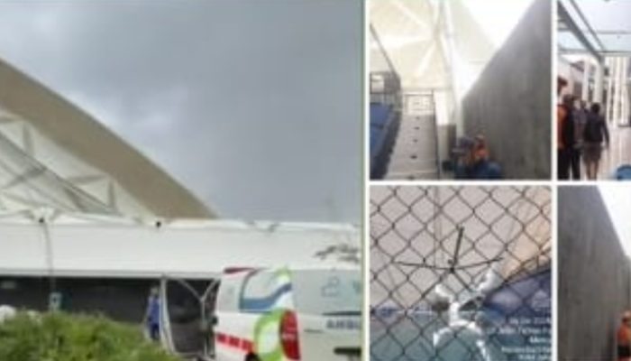 Ditutup Garis Polisi ! Lapangan Padel Anwa Residence Meruya Ambruk, Netizen pertanyakan Kwalitas Bangunan