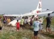 Pesawat Latih “Mendarat Darurat” di Sawah, Heroisme Warga Selamatkan Empat Korban